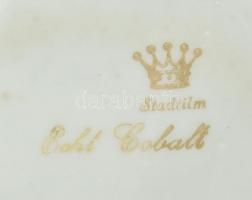 Echt Kobalt aranyozott bonbonnier. Matricás, jelzett, kis kopásokkal. d: 8 cm