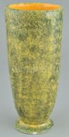 Iparművészeti Vállalatos Gorka mázas kerámia váza, jelzett, alsó pereme sérült, m: 24 cm