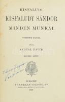 Kisfaludy Sándor Minden Munkái VI. kötet Budapest, 1892, Franklin-Társulat. Negyedik kiadás.Kiadói f...