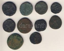 Római Császárság 10db bronzpénz T:vegyes