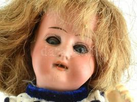 Német régi porcelán baba sérült, h: 21 cm