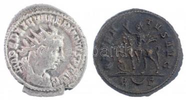 Római Birodalom / Róma / I. Valerianus 253-260. Antoninianus Ag (3,39g) + Római Birodalom / Róma / Probus 279. Antoninianus Br (4,28g) T:3,2 Roman Empire / Rome / Valerian I 253-260. Antoninianus Ag IMP C P LIC VALERIANVS PF AVG / FELICITAS AVGG (3,39g) + Roman Empire / Rome / Probus 279. Antoninianus Br IMP PROBVS AVG / ADVEN-TVS AVG - R crescent gamma (4,28g) C:F,XF RIC V-1 87., V-2 157.