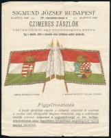 cca 1900 Sigmund József Bp. zászló reklám, hajtásnyommal, lap alján apró szakadással, 21x17 cm