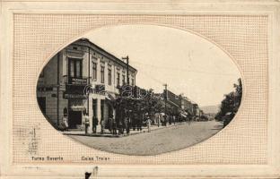 1917 Turnu Severin, Szörényvár; Calea Traian, Farmacia Pavel Pecurariu / street view with pharmacy (fa)