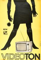 cca 1970 Videoton televízió reklám plakát, széle kissé gyűrött 60x80 cm