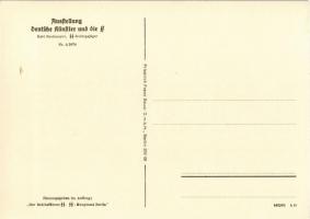 SS-Gebirgsjäger. Ausstellung Deutsche Künstler und die SS / WWII German military art postcard, NSDAP...