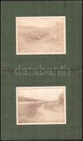 cca 1900 Fogaras-Brassói HÉV építése, 10 db fotó paszpartuban, hátoldalon feliratozva, 8×11 cm