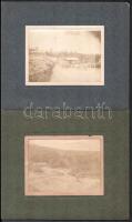 cca 1900 Fogaras-Brassói HÉV építése, 10 db fotó paszpartuban, hátoldalon feliratozva, 8×11 cm