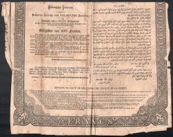 1870 1 forint (gulden) és 25 krajcár okmánybélyeg, oszmán birodalom által kibocsátott államkötvényen...