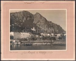 cca 1900-1930 Capri és kikötője, Dr. Csik vintage fotója kartonon, karton foltos, 16,5x23 cm