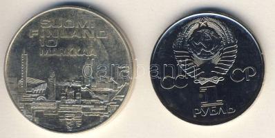 Finnország 1971. 10M Ag "Atlétikai EB" T:2 + Szovjetunió 1975. 1R "II. Világháború 30. évforduló" T:PL