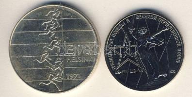 Finnország 1971. 10M Ag "Atlétikai EB" T:2 + Szovjetunió 1975. 1R "II. Világháború 30...
