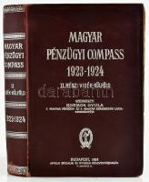 1924 Magyar Pénzügyi Compass 1923-1924, II. rész: Vidék-Külföld, szerk.: Kormos Gyula, kiadói egészvászon kötés, sérült