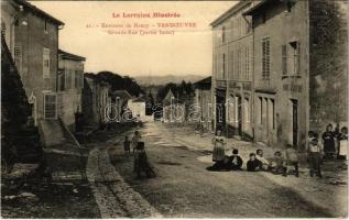 1906 Vandoeuvre-les-Nancy, Grande-Rue (partie basse), Boulangerie / main street, children, bakery (EK)