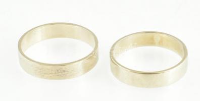 Arany (Au/14k): 2 db karikagyűrű. Jelzett. Nettó: 7 g, m: 57 és 60