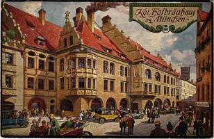 1929 München, Munich; Kgl. Hofbräuhaus / beer hall, inn s: F. Quidenus (EK)