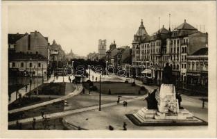 Debrecen, Ferenc József út, villamos, Frank Rezső üzlete. Springer kiadása