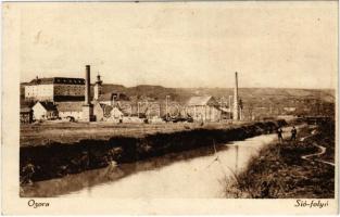 1930 Ozora, Sió folyó, vár. Hamar Lajos kiadása (ragasztónyom / glue marks)