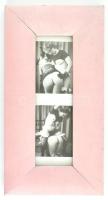 Régi erotikus felvétel modern kép, rózsaszín keretben. Keret külső mérete 13x26 cm
