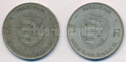 1947. 5Ft Ag "Kossuth" (2x) T:3 patina Adamo F8.1