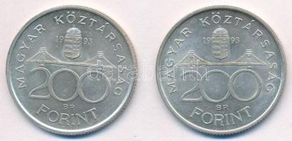 1993. 200Ft Ag "MNB" (2x) T:1-,2
Adamo F13