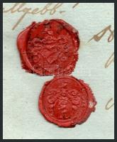 1833 Zeugniss - bizonyítvány komáromi szolgabíró és esküdt hitelesítő pecsétjével