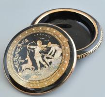 Görög aranyozott porcelán bonbonier. jelzett, kopott, d: