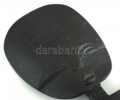 Afrikai faragott ébenfa szobor, kopott, m: 31 cm