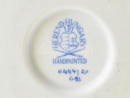 Herendi Rotschild mintás körmös mini váza, kézzel festett, jelzett, kopásnyomokkal, m:12cm