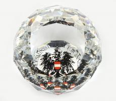 Levélnehezék, csiszolt üveg, Bundesministerium für Inneres felirattal, hibátlan, m: 5 cm