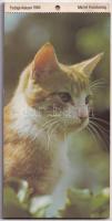 1985 Macskák naptár - modern képeslapfüzet 14 képeslappal / Farbige Katzen / Cats calendar - postcard booklet with 14 postcards