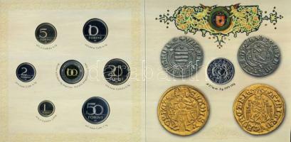 2008. 1Ft-100Ft 7klf db + Mátyás denár Ag fantáziaverete "Reneszánsz emlékév" szettben T:PP Csak 3000db!