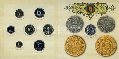 2008. 1Ft-100Ft 7klf db + Mátyás denár Ag fantáziaverete "Reneszánsz emlékév" szettben T:PP Csak 3000db!