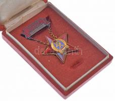 ~1950. "Szakma kiváló dolgozója - Könnyűipar" Rákosi-címeres zománcozott fém kitüntetés, e...