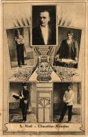 1913 H. Koch Charakter-Komiker / German character comedian. H. Kochs own letter and signature on the backside. Art Nouveau (ragasztónyom / glue mark)