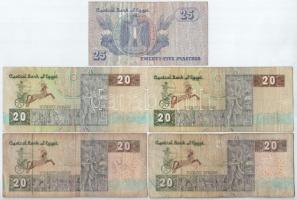 Egyiptom 1992-2016. 20Ł (4xklf) + 1997. 25p T:III
Egypt 1992-2016. 20 Pounds (4xdiff) + 1997. 25 Pi...