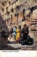 Klagemauer der Juden in Jerusalem / Judaica art postcard s: F. Perlberg (EK)