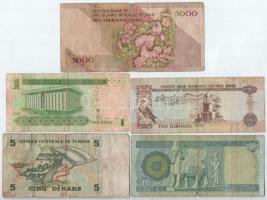 5xklf arab bankjegytétel, benne Irak, Egyesült Arab Emirátusok, Irán, Szaúd-Arábia, Tunézia T:III,II...