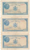 Románia 1943-1945. 5000L (3xklf) T:III Romania 1943-1945. 5000 Lei (3xdiff) C:F Krause P#55