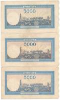Románia 1943-1945. 5000L (3xklf) T:III
Romania 1943-1945. 5000 Lei (3xdiff) C:F
Krause P#55