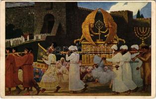 David und die Bundeslade / David and the Ark of the Covenant. Fugel-Serie Nr. 11. Judaica art postcard s: Gebhard Fugel (EK)