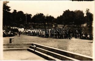 1929 Vrnjacka Banja, Sokol procession through the park. photo