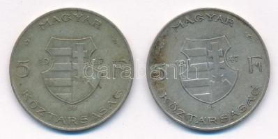 1947. 5Ft Ag "Kossuth" (2x) T:3 patina Adamo F8.1