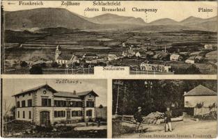 1915 Saulxures, Zollhaus, Grenze, Strasse nach Senones, Frankreich / WWI German military, border guards, customs office (EK)