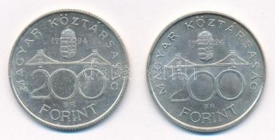 1994. 200Ft Ag "Deák" (2x) T:1-,2
Adamo F13.1