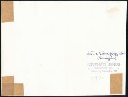 cca 1970 Keveházi János (?-?) kőbányai fotóművész hagyatékából, 1 db pecséttel jelzett és feliratozo...