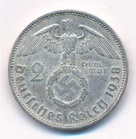 Német Harmadik Birodalom 1938A 2M Ag "Hindenburg" T:2 karc
German Third Reich 1938A 2 Mar...