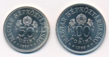 1969. 50Ft Ag + 100Ft Ag "Tanácsköztársaság" pár T:1-Adamo EM34, EM35