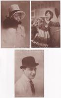 13 db régi magyar képeslap: színészek / 13 pre-1945 Hungarian postcards: actors, actresses