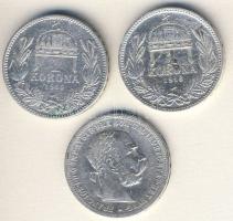 1915-16. 1K Ag (2x) T:3 + Ausztria 1899. 1K Ag T:3